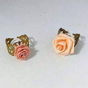 2 Filigree Brass Adjustable Handmade Rings